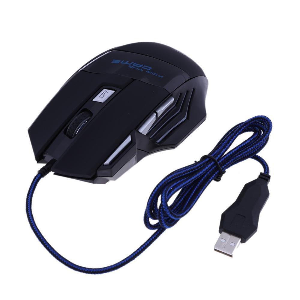 Wired Gaming Mouse – 5500 DPI, 7 Buttons, 7-Color LED Backlit USB Optical for PC & Laptop