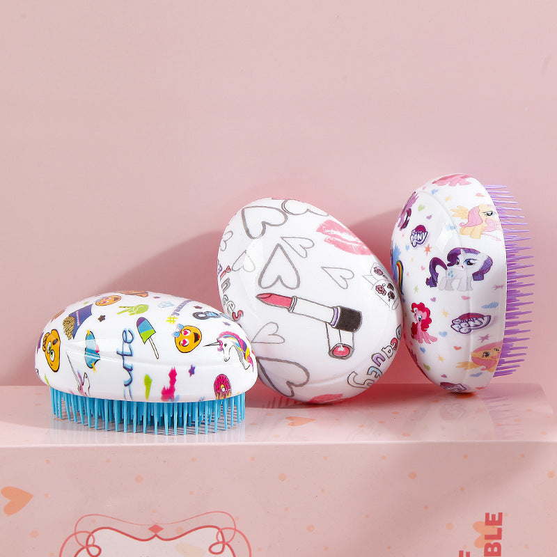 Plastic Hair Comb – Knot-Proof Detangling Egg Comb with Massage