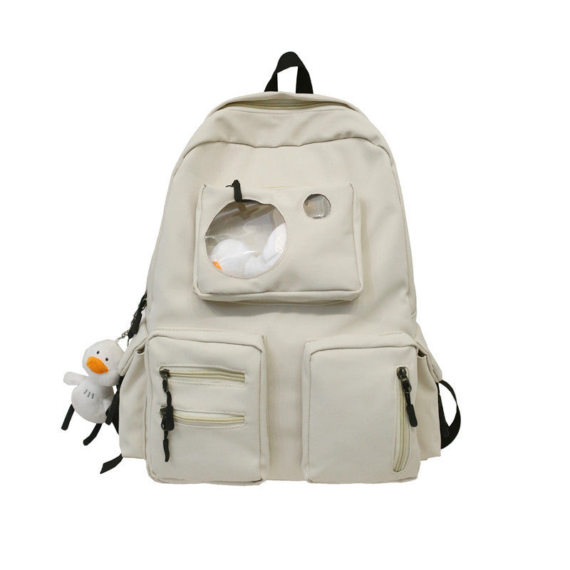 Womens Nylon Student Backpack Large Capacity 56L Bag
