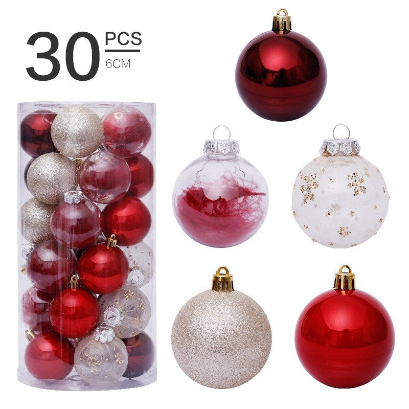 6cm Transparent Christmas Ball Ornaments Set of 30