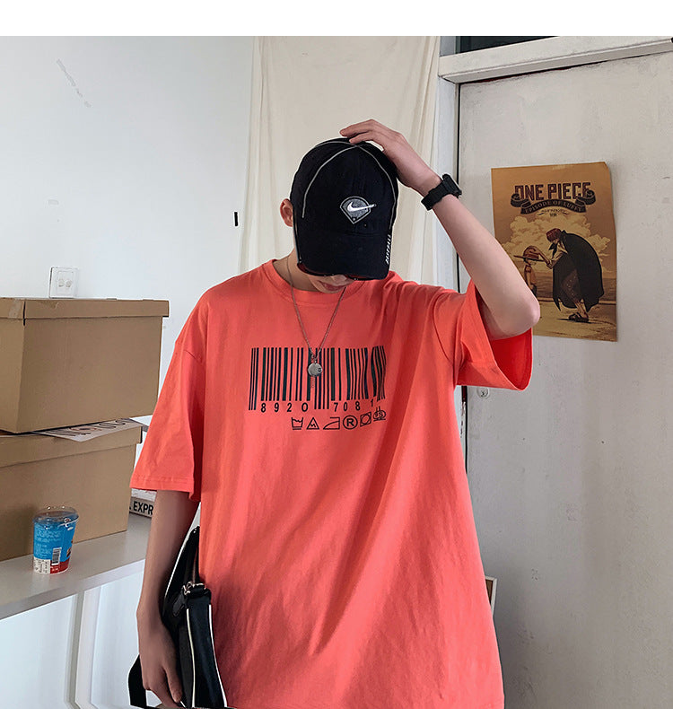 Barcode reflective short sleeve t-shirt