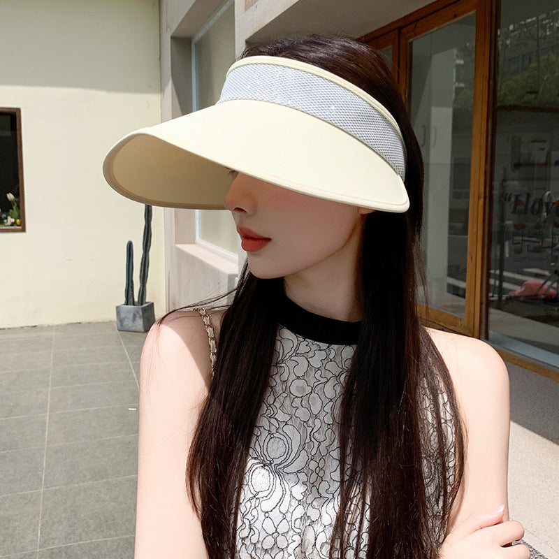 Breathable Two-Tone Peach Shape Big Brim Sun Visor Cap for Summer UV Protection