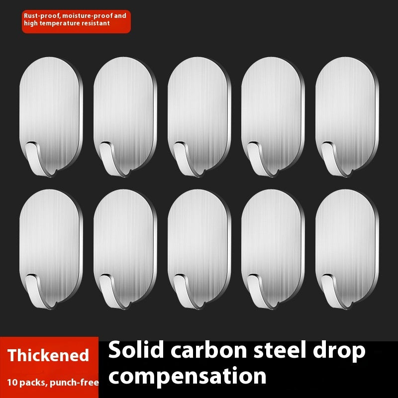 Hook Punch-free Kitchen Bathroom Behind The Door Traceless Load Bearing Stainless Steel