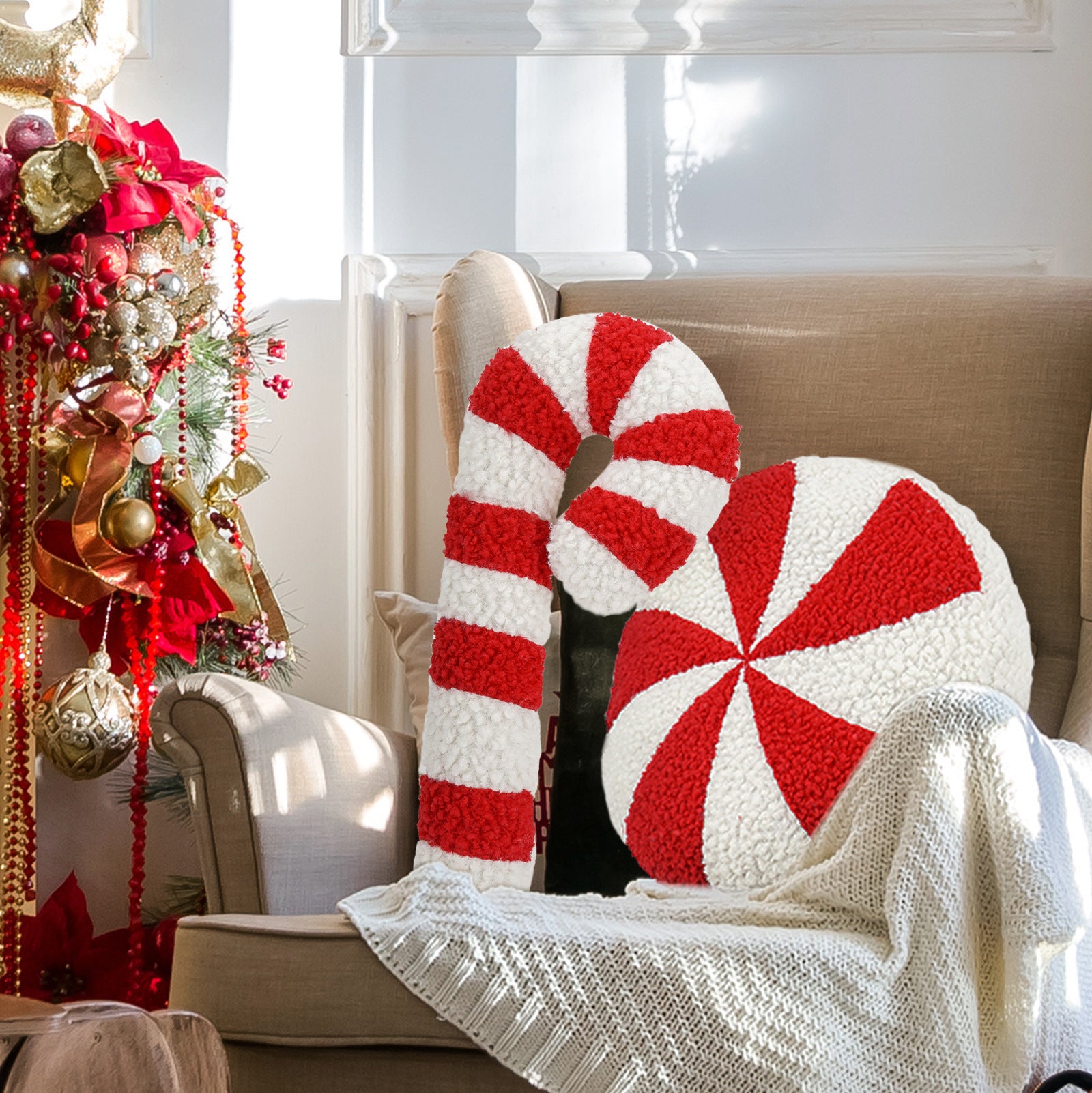 Plush Pillow Cushion Creative Christmas Decoration Decorative Candy Pillow