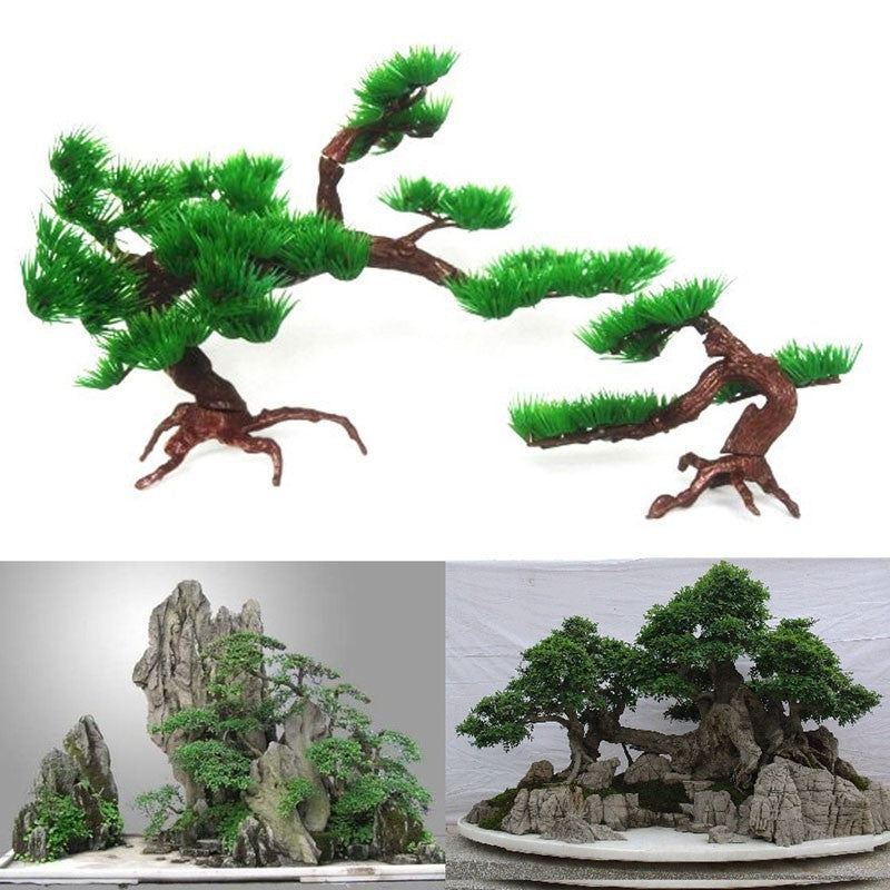 Factory Hotel Supplies Simulation Aquatic Plants Wholesale Aquarium Rockery Bonsai Accessories Simulation Pine Foreign Trade Hot Sale