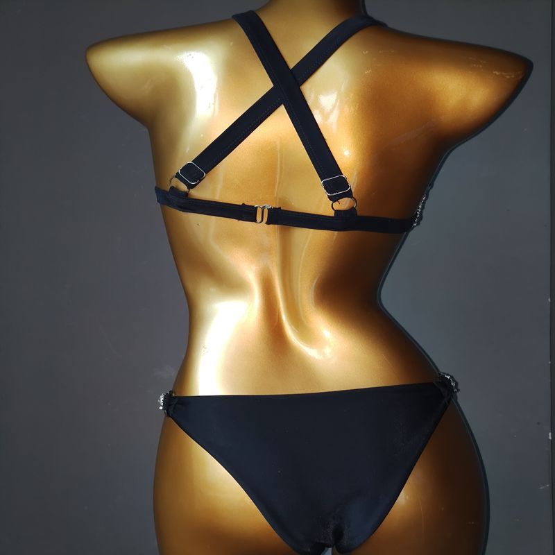 Women’s Nylon Bikini Set – Lightweight Solid Swimwear