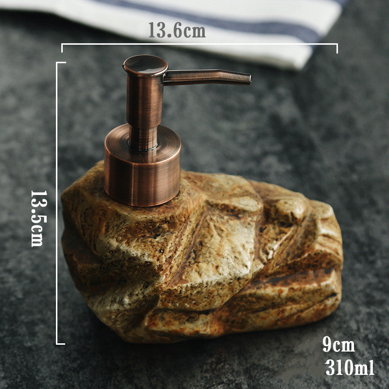 Ceramic Retro Stone Soap Dispenser – Vintage Bathroom Accessory