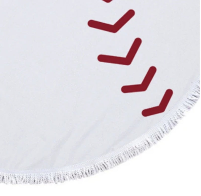 Microfiber and tassel round printed beach towel