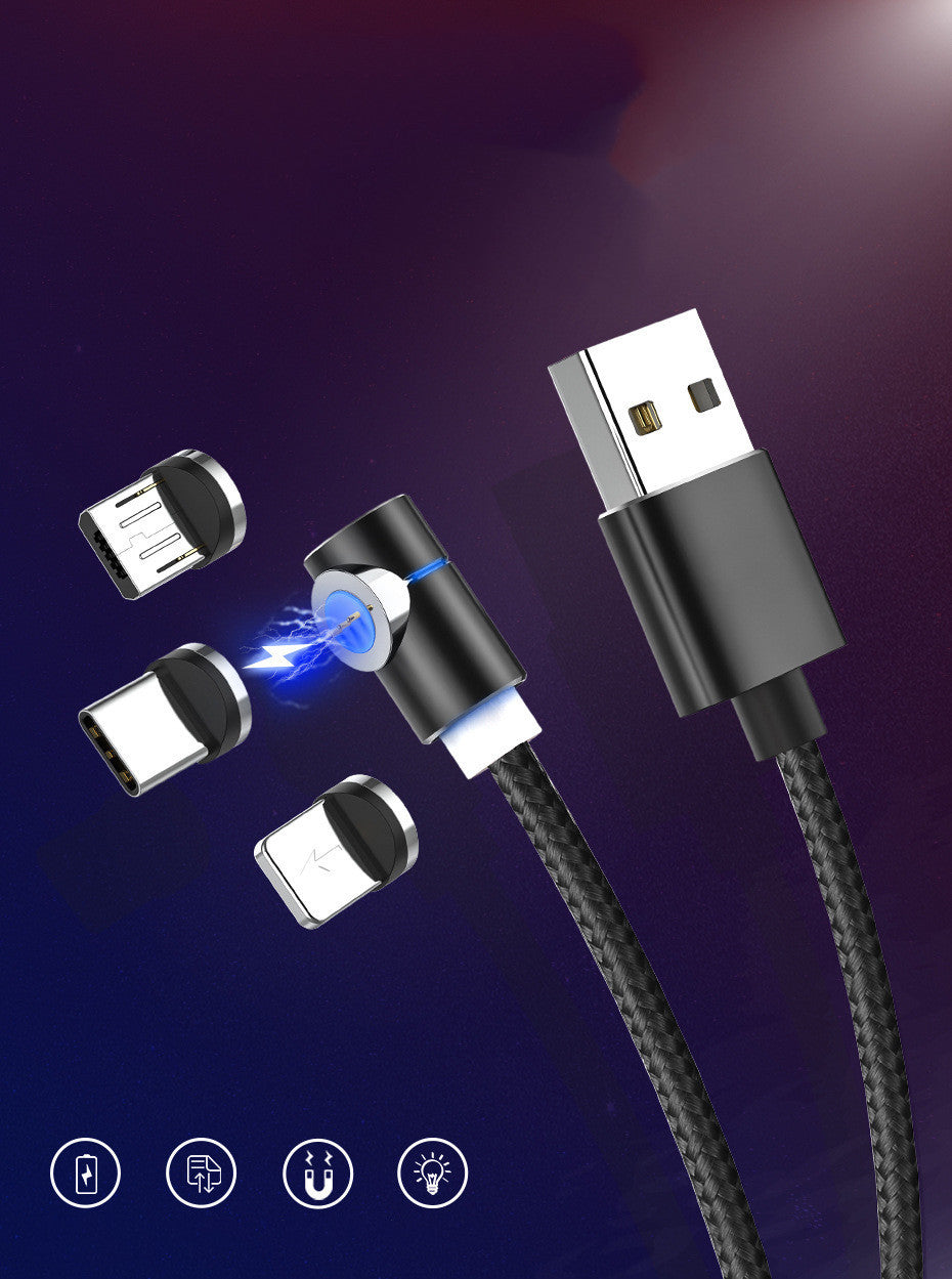 Magnetic LED Charging Cable – USB & USB-C Fast Charger