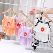 Girls Ice Silk Sling Suit Summer Loungewear