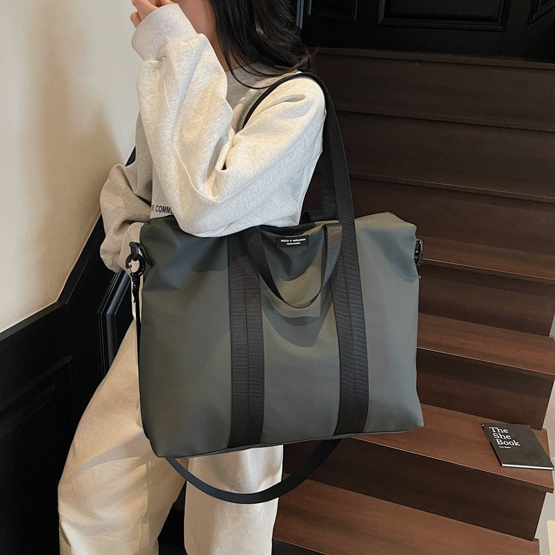 Unisex Solid Color Oxford Cloth Tote Travel Carryall
