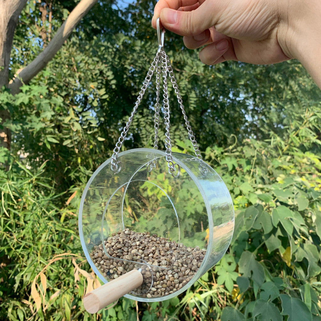 Acrylic Bird Food Feeder Box for Parrots and Small Birds
