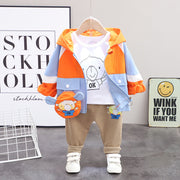 Boys' Autumn Hooded Cartoon Jacket Suit