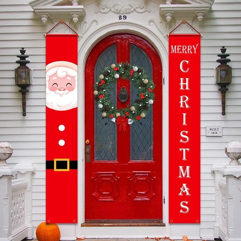 Christmas Couplet Curtain Banners Hanging Flag Window Pendants