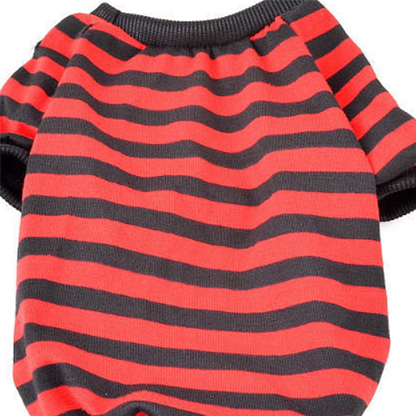 Comfy Striped Round Neck Pet Shirt