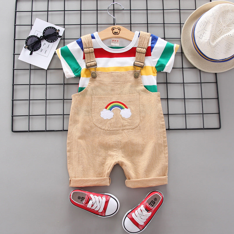 Rainbow Bib Pants for Girls – Cute Baby Kids Overalls Outfit