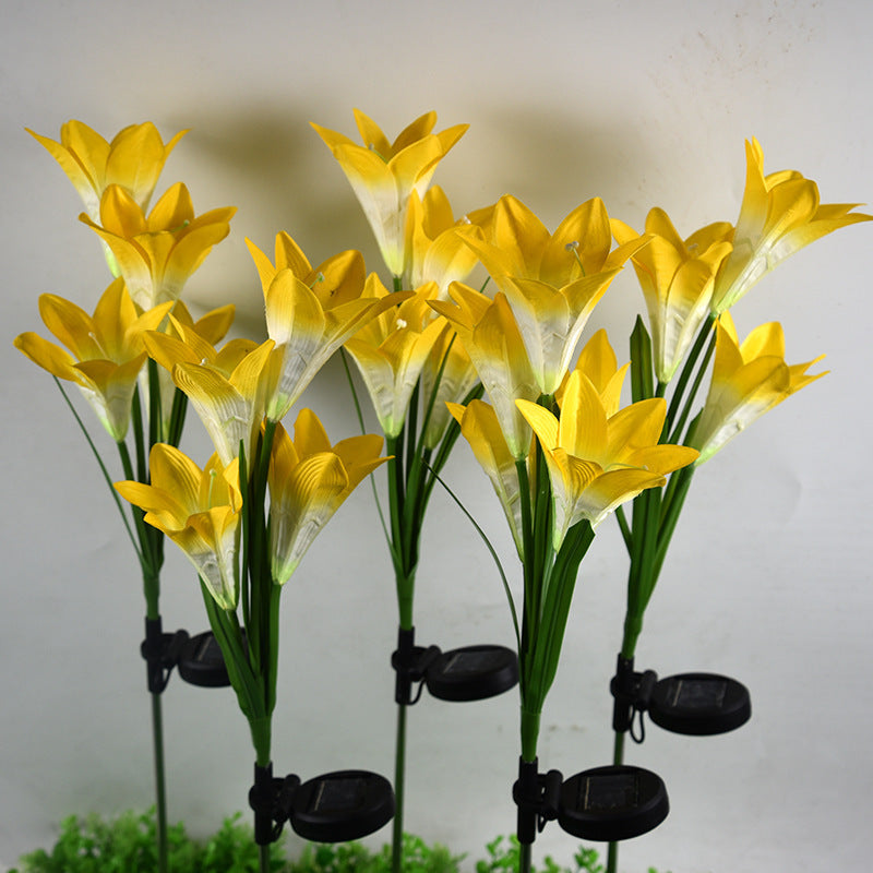 Solar Lily Festive Lantern Outdoor Villa Courtyard Garden