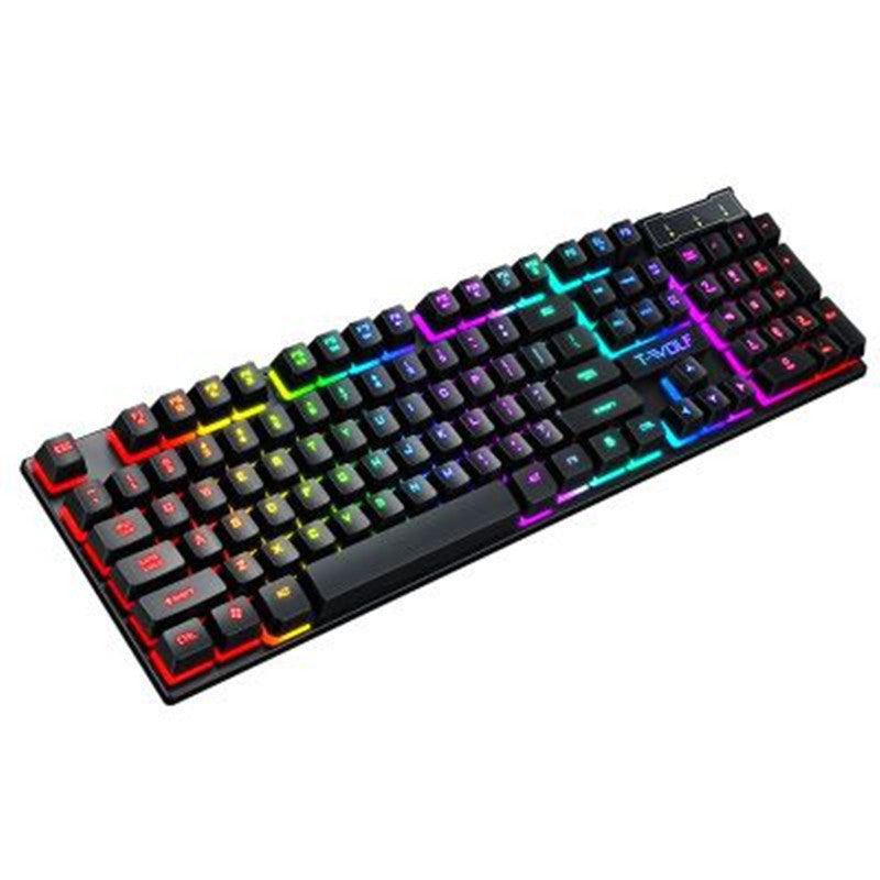 Gaming USB Wired Keyboard – Luminous Floating Keycap Design for PC Gamers