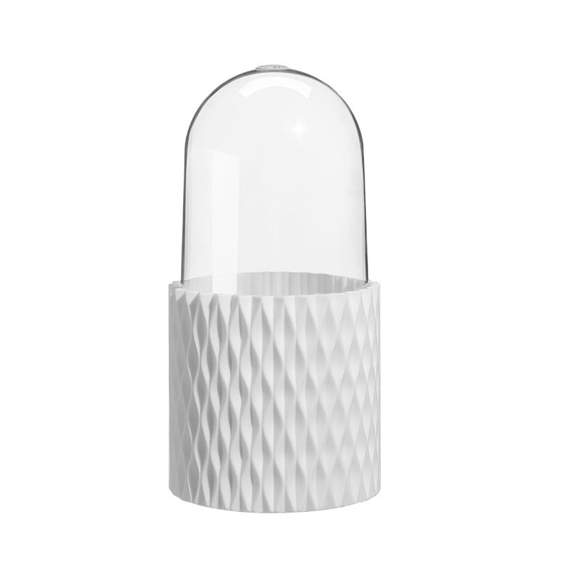 Makeup Brush Holder – Dustproof Waterproof 360° Rotating Organizer with Lid for Vanity