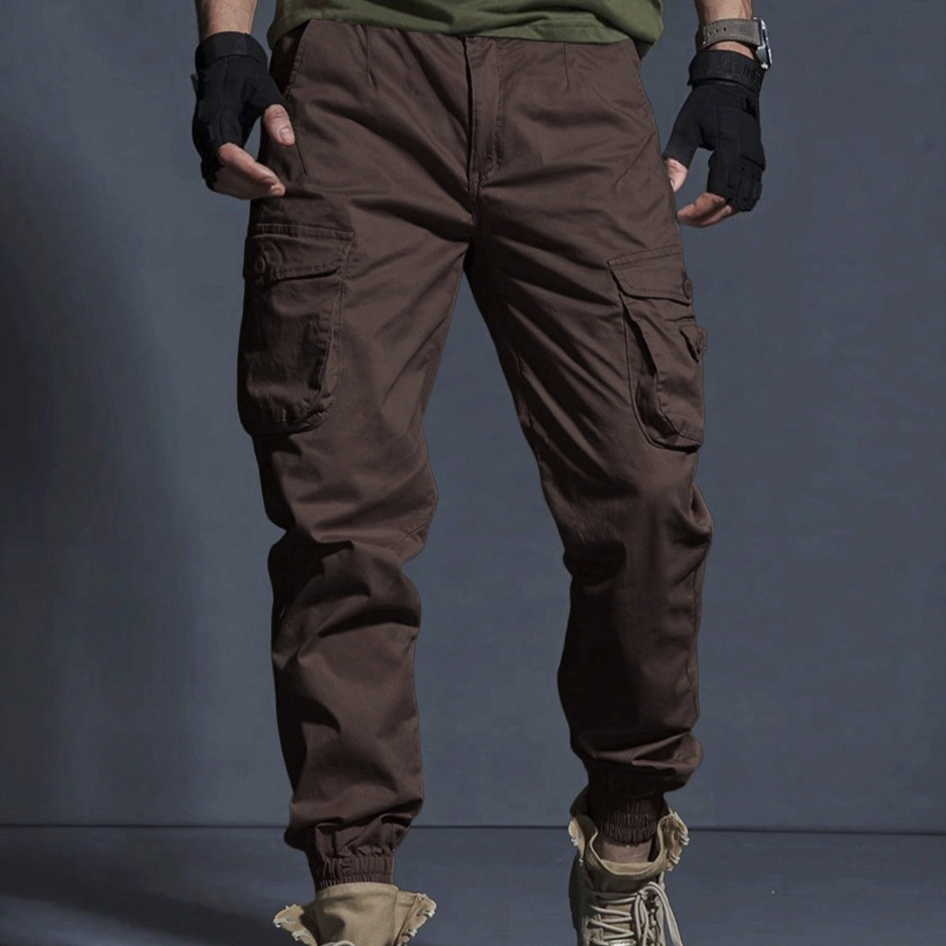 Men’s Faux Pocket Pants – Solid Color Formal Casual Trousers