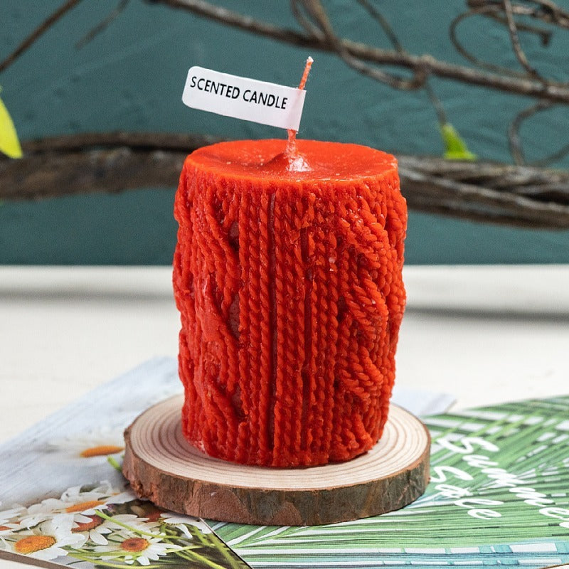 Wool Column Christmas Candle Decoration Ornaments