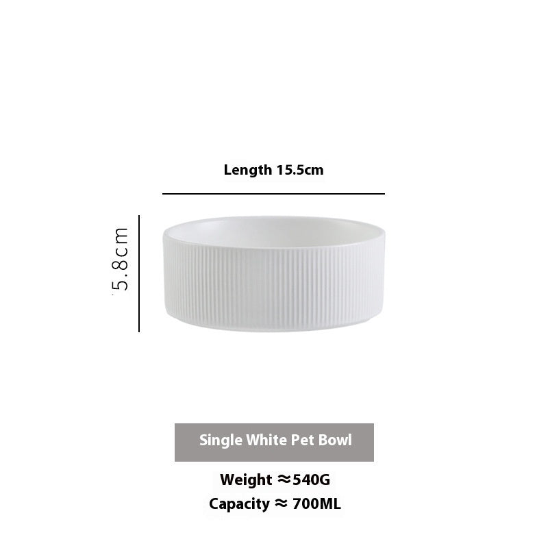 Pet Simple Wooden Frame Anti-tumble Ceramic Bowl