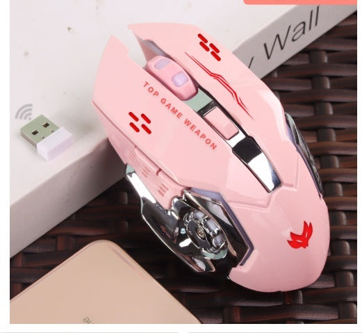 Wireless Charging Mouse Mute Luminous Machinery Mouse