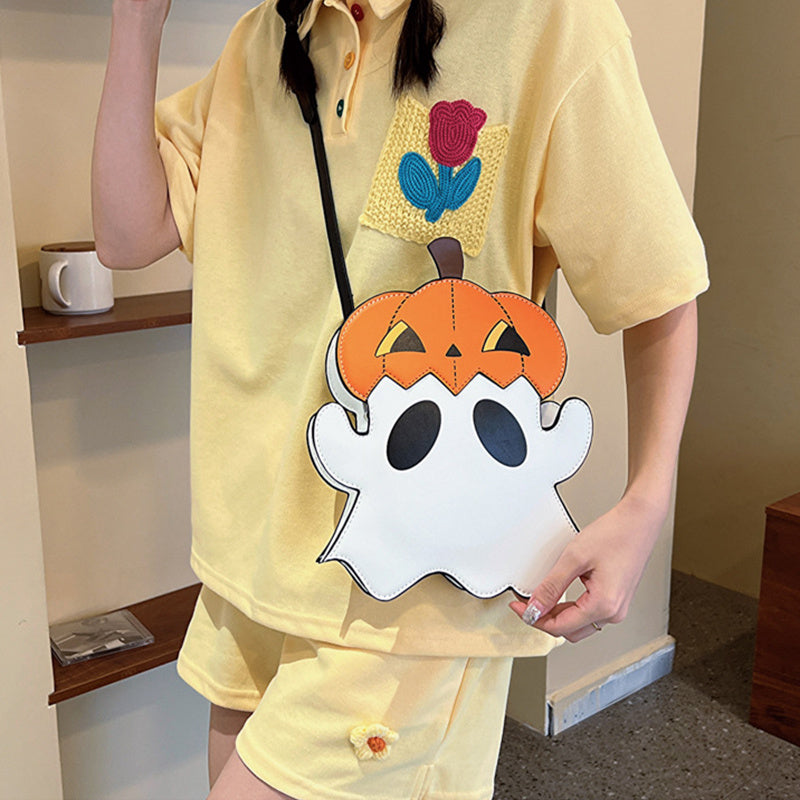 Halloween 3D Cartoon Pumpkin Ghost Bag – Creative Crossbody Shoulder Purse