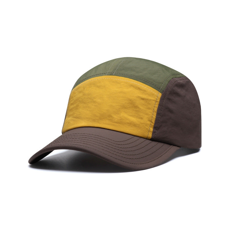 Men's Simple Quick-drying Five-piece Color Matching Curved Brim Baseball Cap