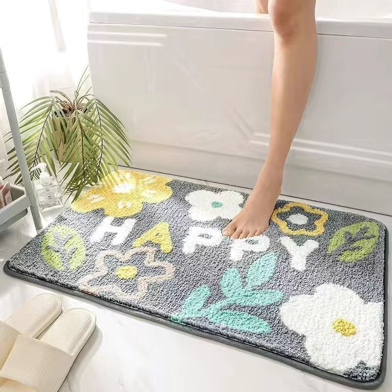 Bathroom Non-Slip Decorative Floor Mat – Cashmere-Like Absorbent and Stain-Resistant Carpet for Bathrooms