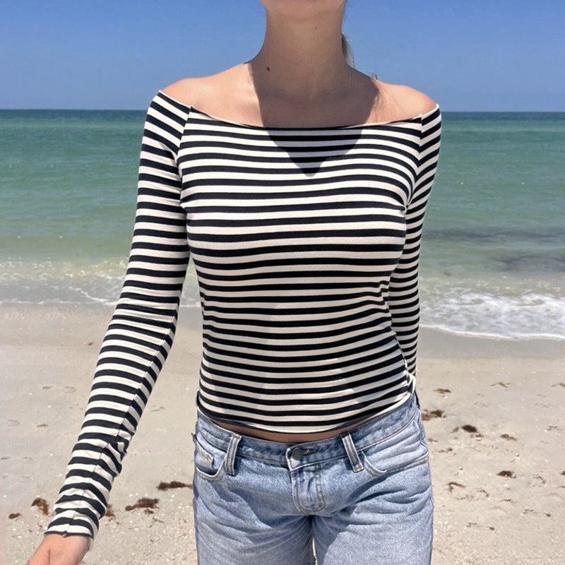 Slim Fit Long-sleeved T-shirt Slimming Bottoming Shirt For Women