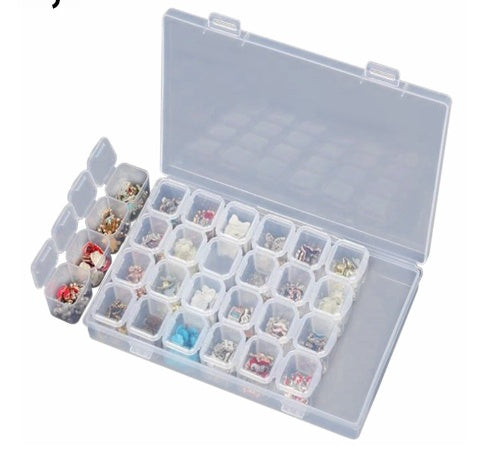 Urijk 28-Grid Storage Box – Diamond Painting Organizer, Bead & Medicine Container