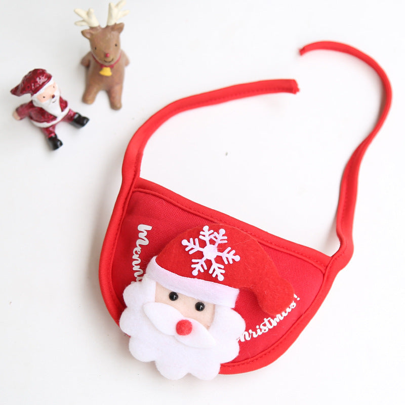 Dog Cat Pet Christmas Hat Saliva Towel Bib Pomeranian Autumn And Winter Clothes