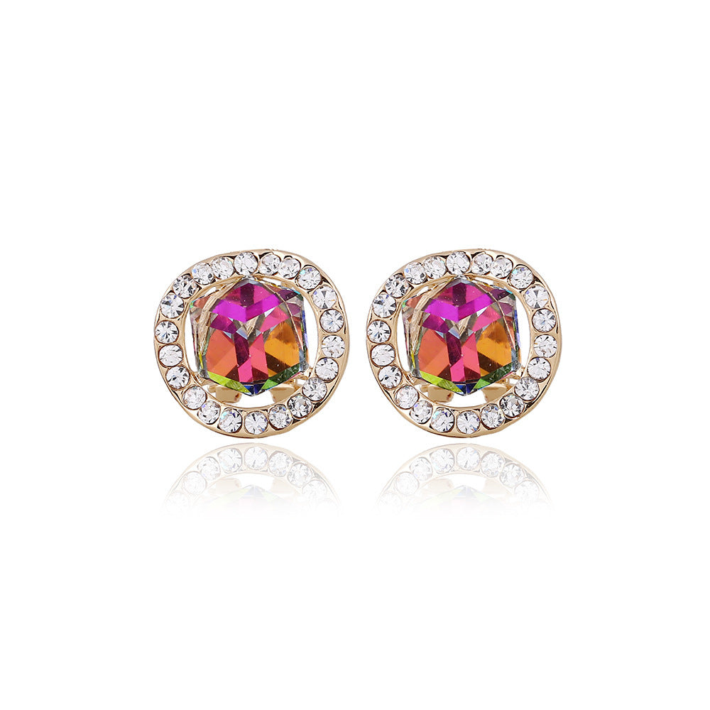 Gold Crystal Bridal Necklace & Earrings Set (Korean Pendant) — Factory Direct Promotion