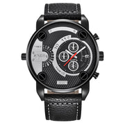 Men’s Big Dial Fashion Leather Date Wristwatch – Stylish Gift for Him