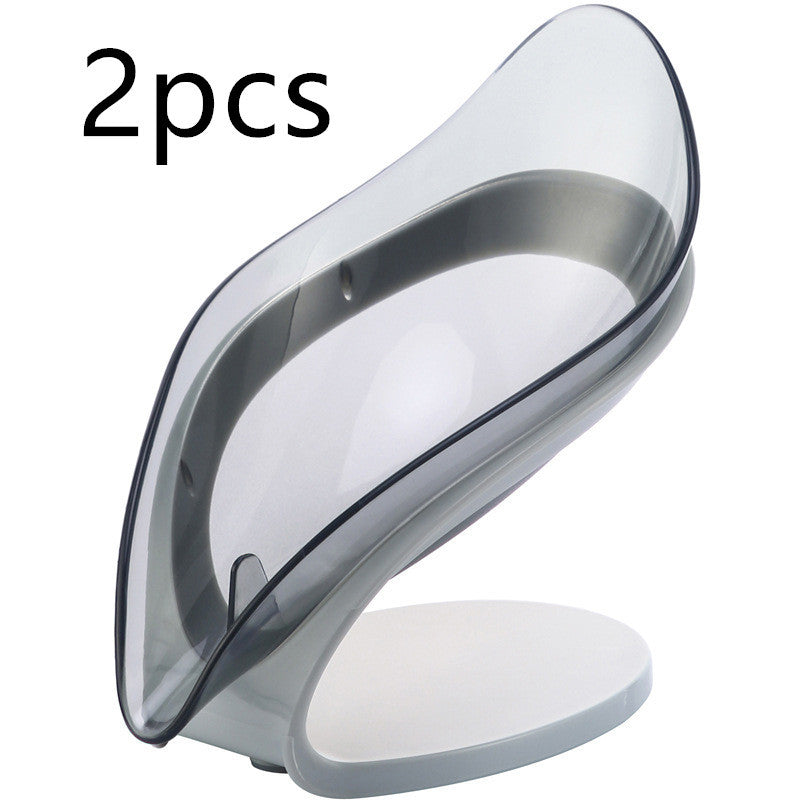 Leaf-Shaped Bathroom Soap Holder – Non-Slip Drain Storage Box for Soap & Kitchen Dish