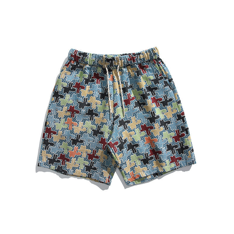 Men's Relaxed Fit Retro Floral Shorts Casual Streetwear