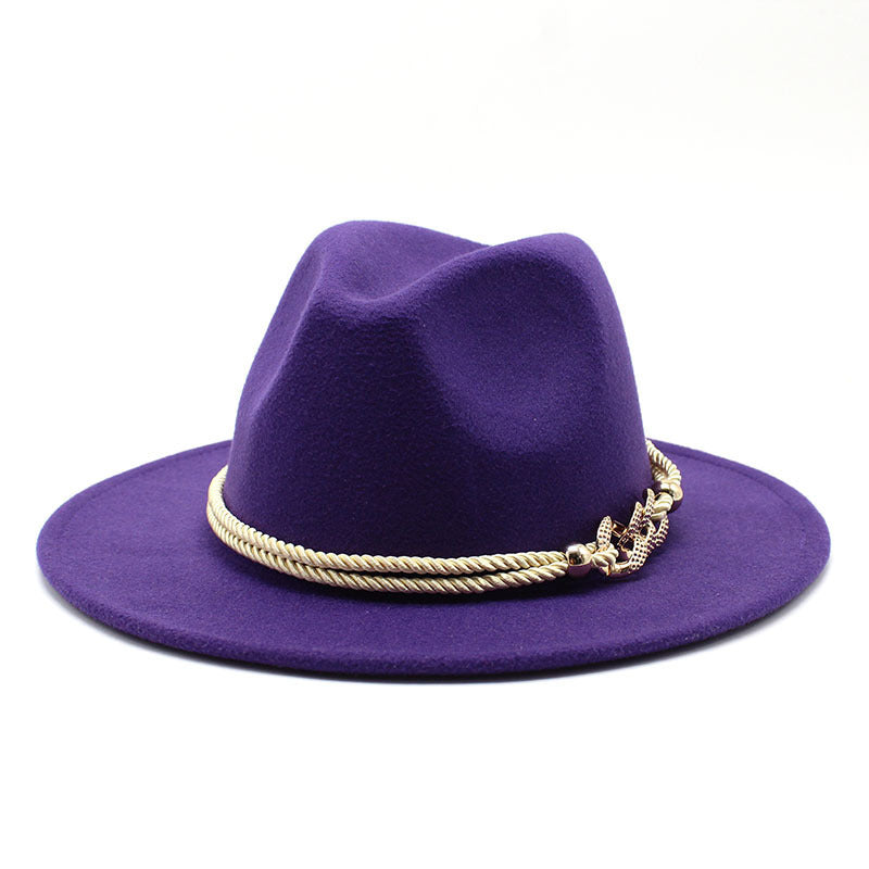 British Vintage Woolen Fedora Hat for Women in Multiple Colors