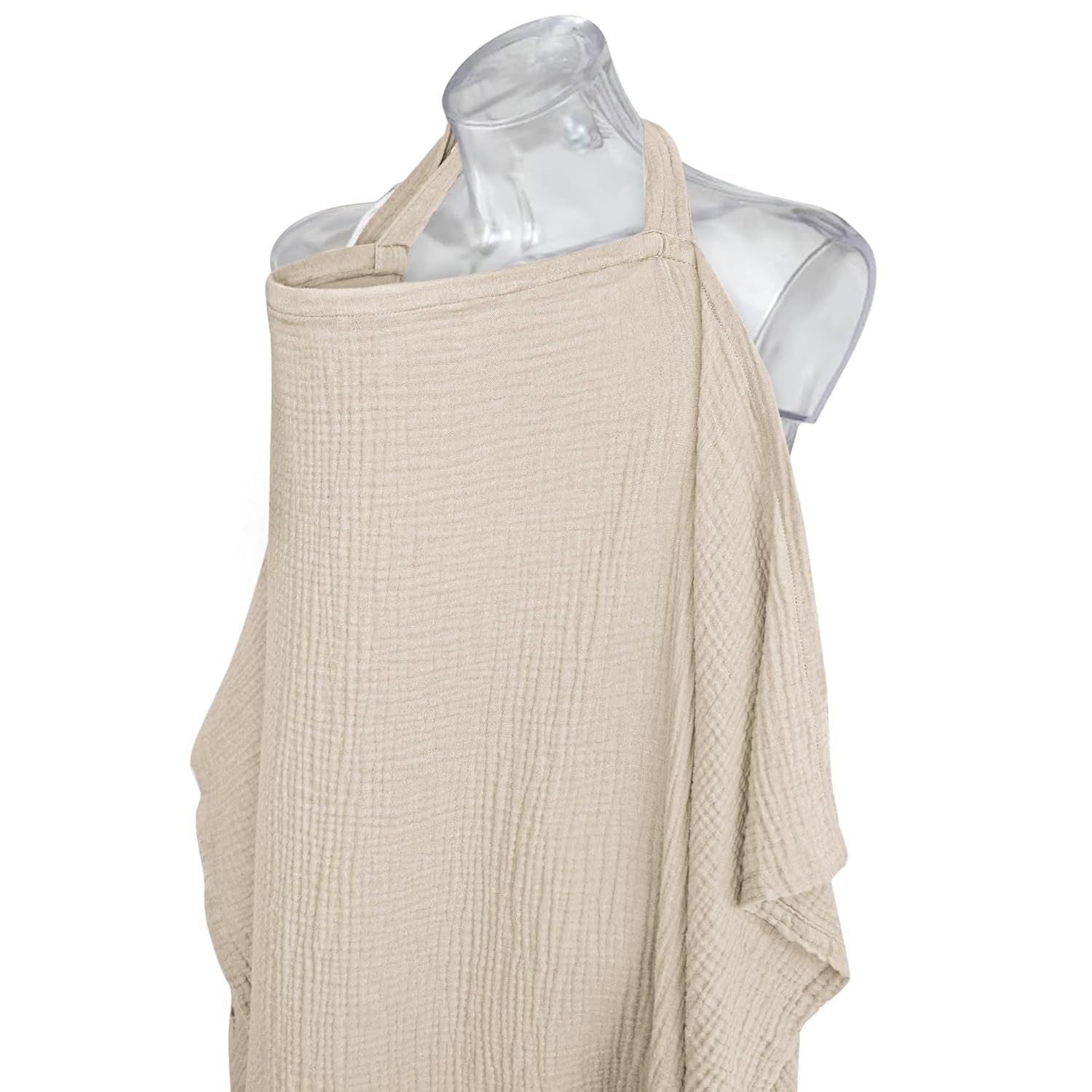 Muslin Nursing Cover – Breathable Cotton Breastfeeding Apron with Rigid Hoop & Multi-Use Canopy