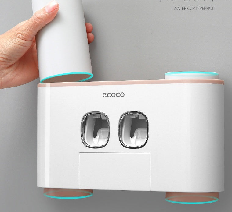 Toothpaste & Toothbrush Holder with Storage Box – Bathroom Organizer