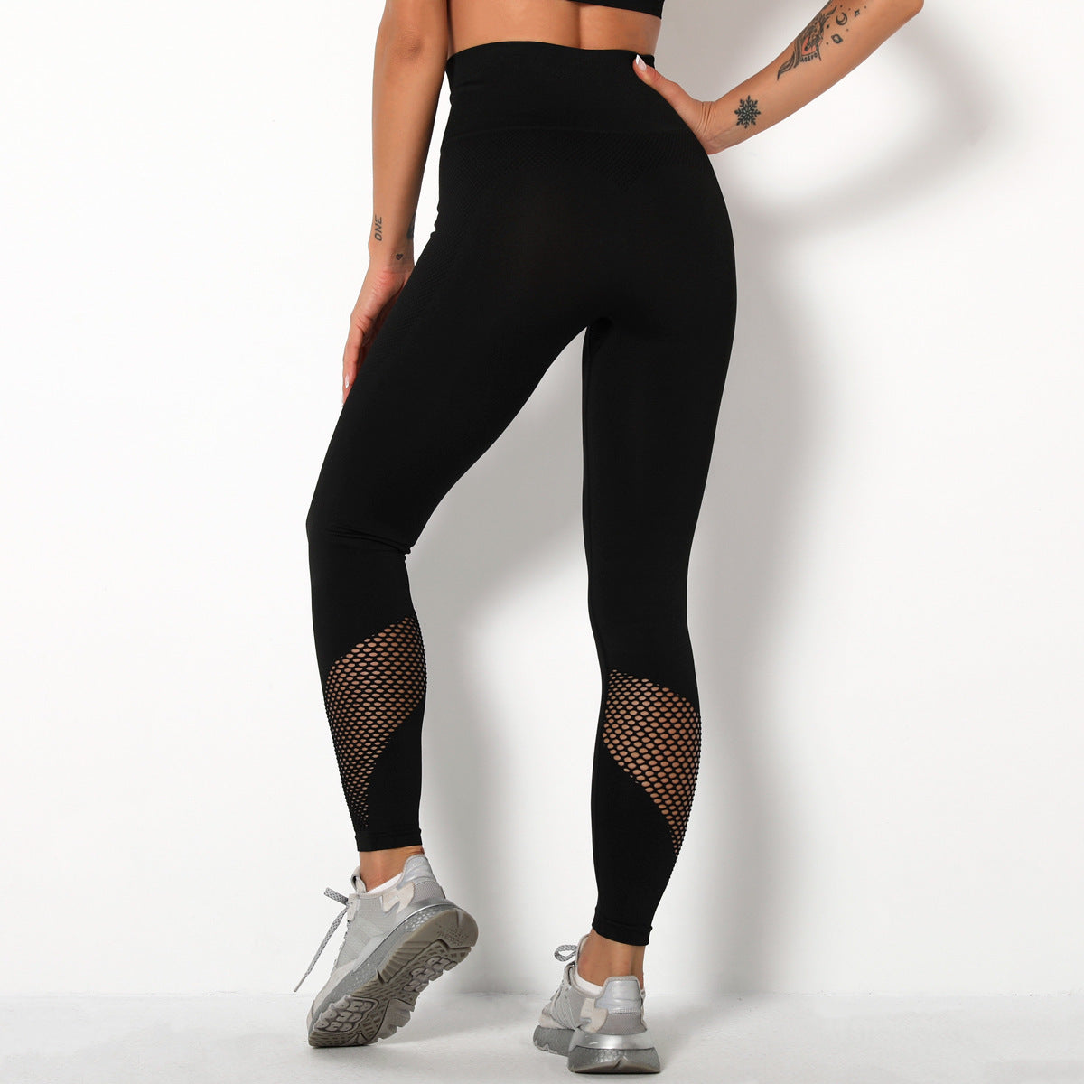 Breathable Mesh Yoga Pants – High-Waist Leggings