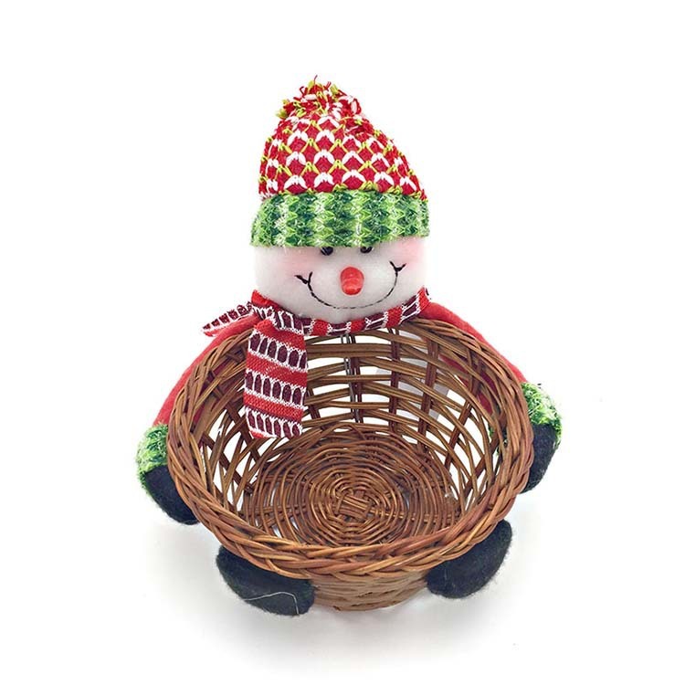 Christmas Decoration Home Storage Basket Santa Snowman Elk Candy Basket