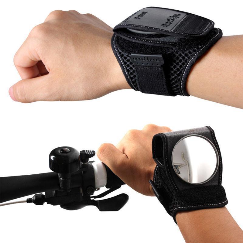 Bike Wrist Rearview Safety Mirror – 360° Adjustable, Reflective Band