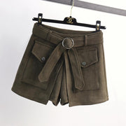 Women's Suede Slim Shorts – Deerskin Velvet Modern Commuter Style