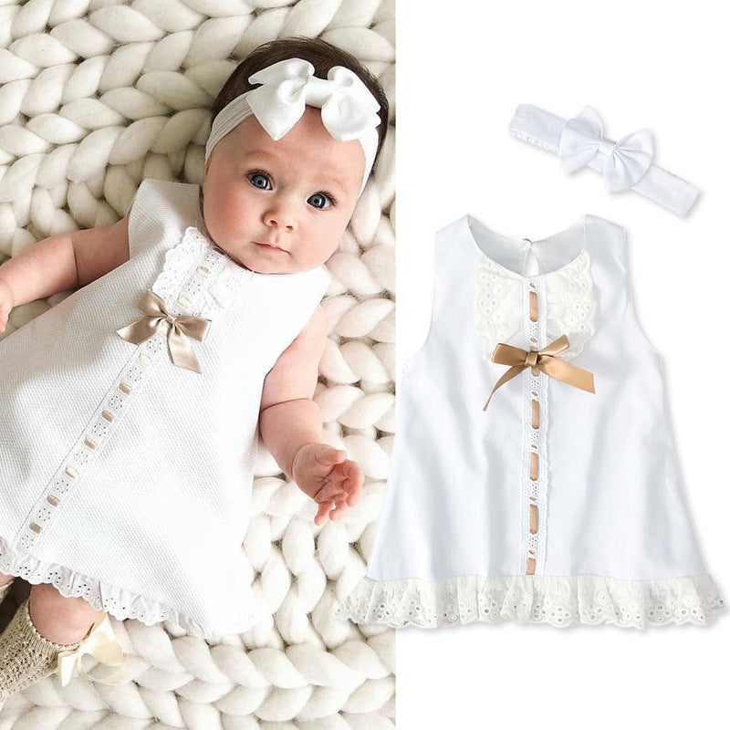 Baby Girl Flower-Sleeve Gauze Dress – Summer Infant Clothes