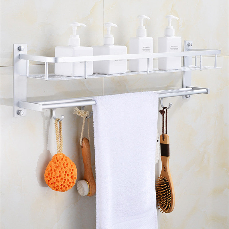 Bathroom Shelf with Towel Rack – Wall-Mounted Storage & Towel Holder