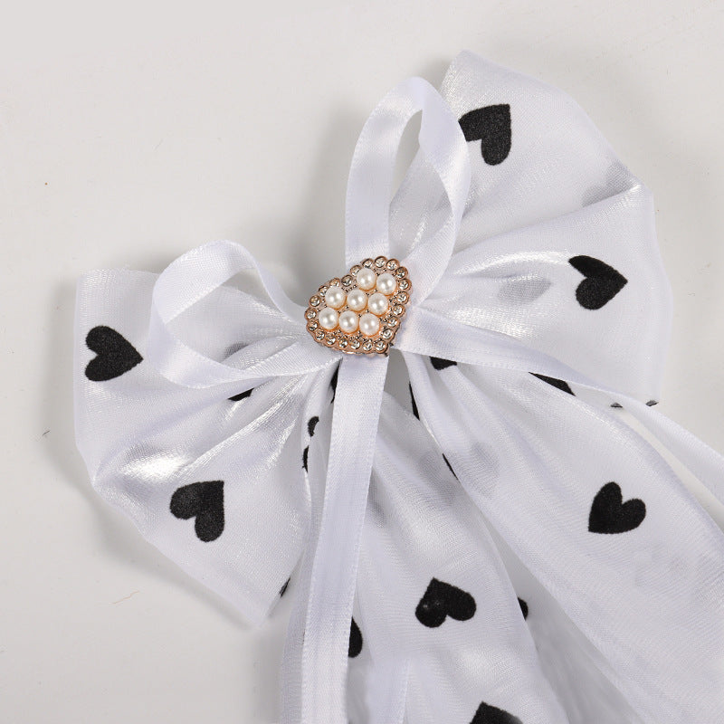 Simple Girl Love Heart Bow Tie Hair Accessories Hair Ring