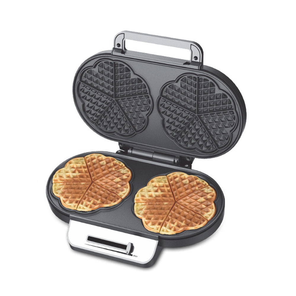Household 110V Double-Plate Love Heart Waffle Maker – Two Waffles at Once