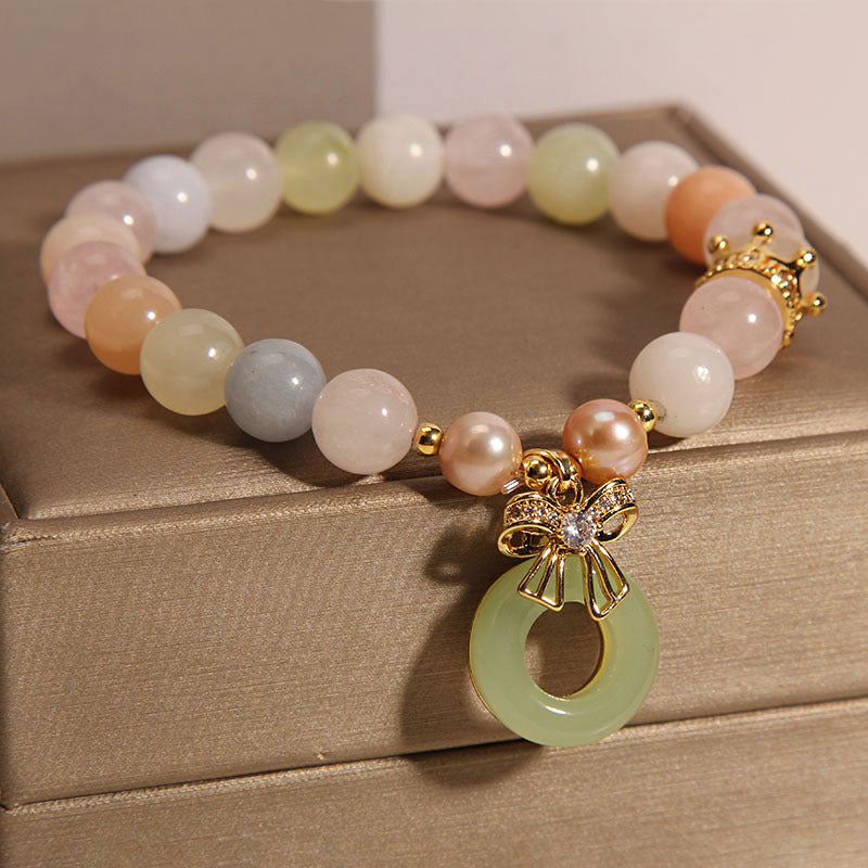 Jade Morgan Stone Mori Style High Sense Peace Buckle Bracelet