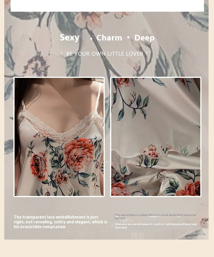 V-neck Printing Comfortable Homewear Suit